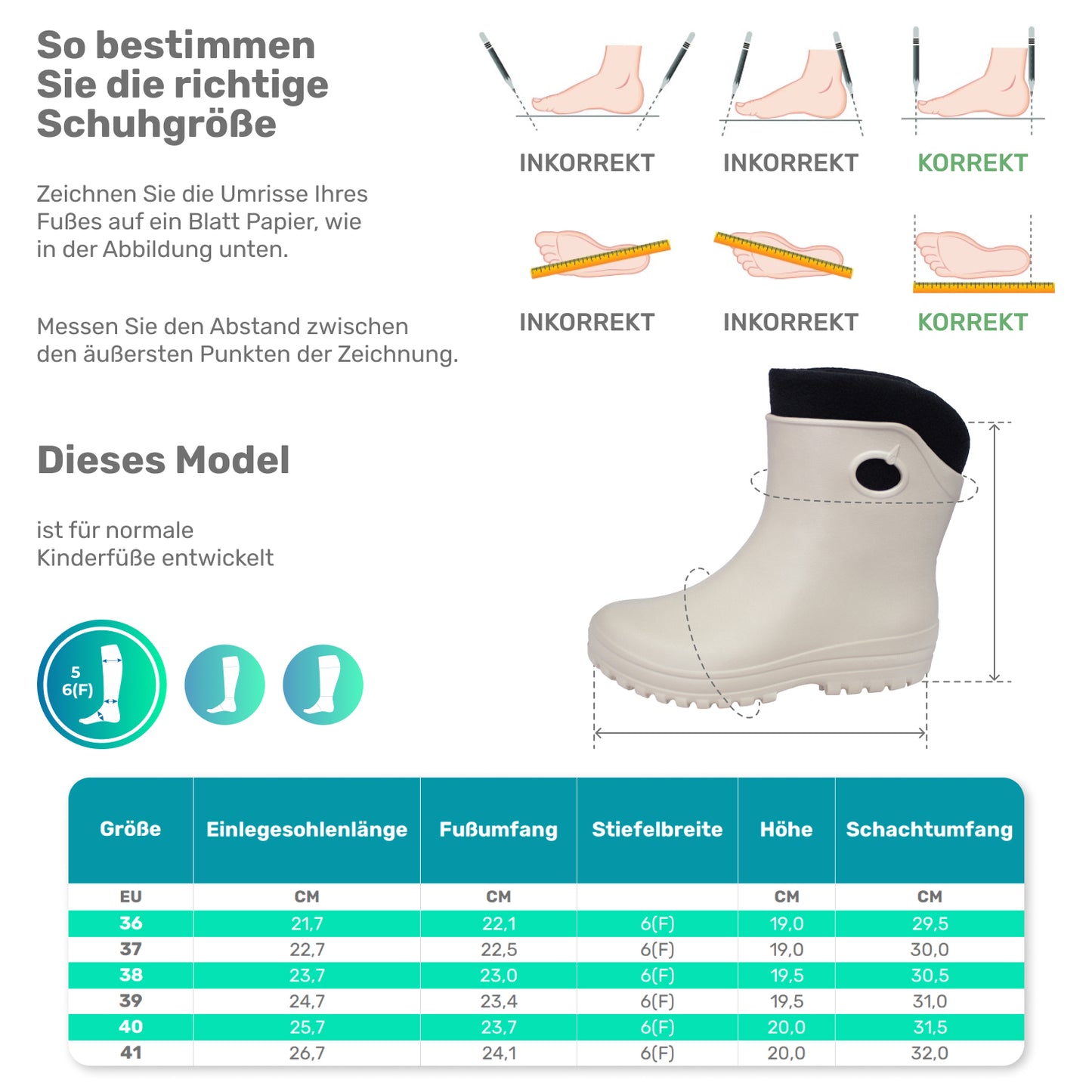 Leichte Gummistiefel Damen Gr. 36-41  gefütterte Regenstiefel