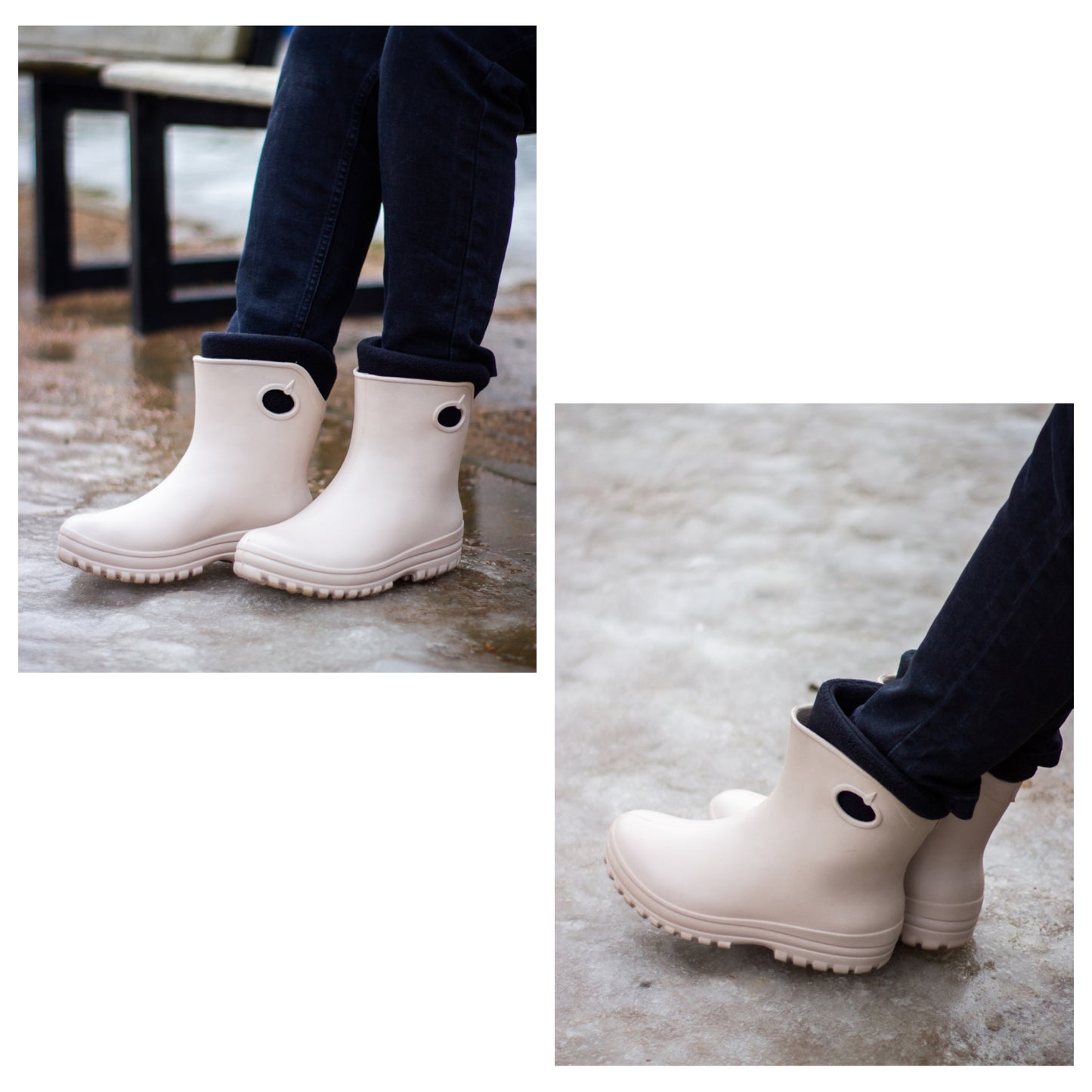 Leichte Gummistiefel Damen Gr. 36-41  gefütterte Regenstiefel