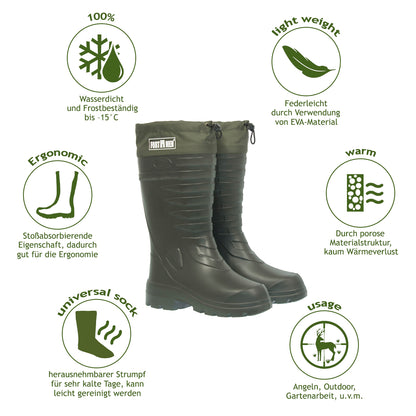 Gummistiefel Herren Damen EVA Thermo Stiefel 38-47 - FortMen