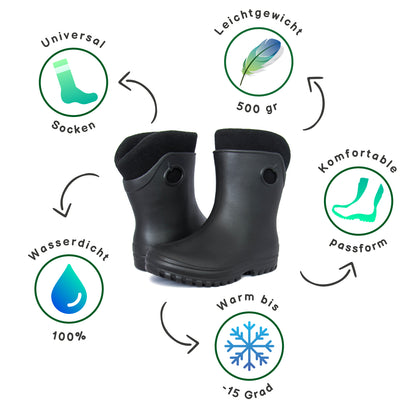 Leichte Gummistiefel Damen Gr. 36-41  gefütterte Regenstiefel
