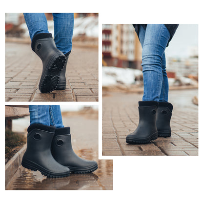 Leichte Gummistiefel Damen Gr. 36-41  gefütterte Regenstiefel