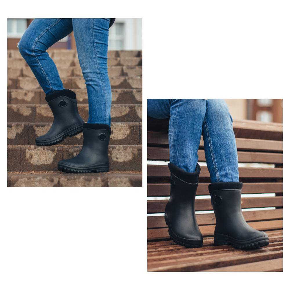 Leichte Gummistiefel Damen Gr. 36-41  gefütterte Regenstiefel