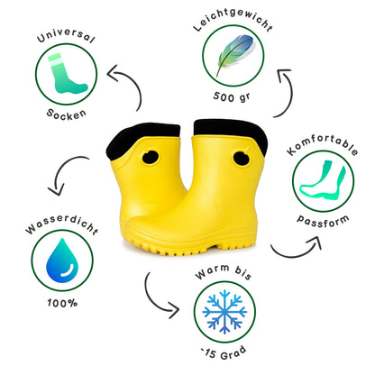 Leichte Gummistiefel Damen Gr. 36-41  gefütterte Regenstiefel