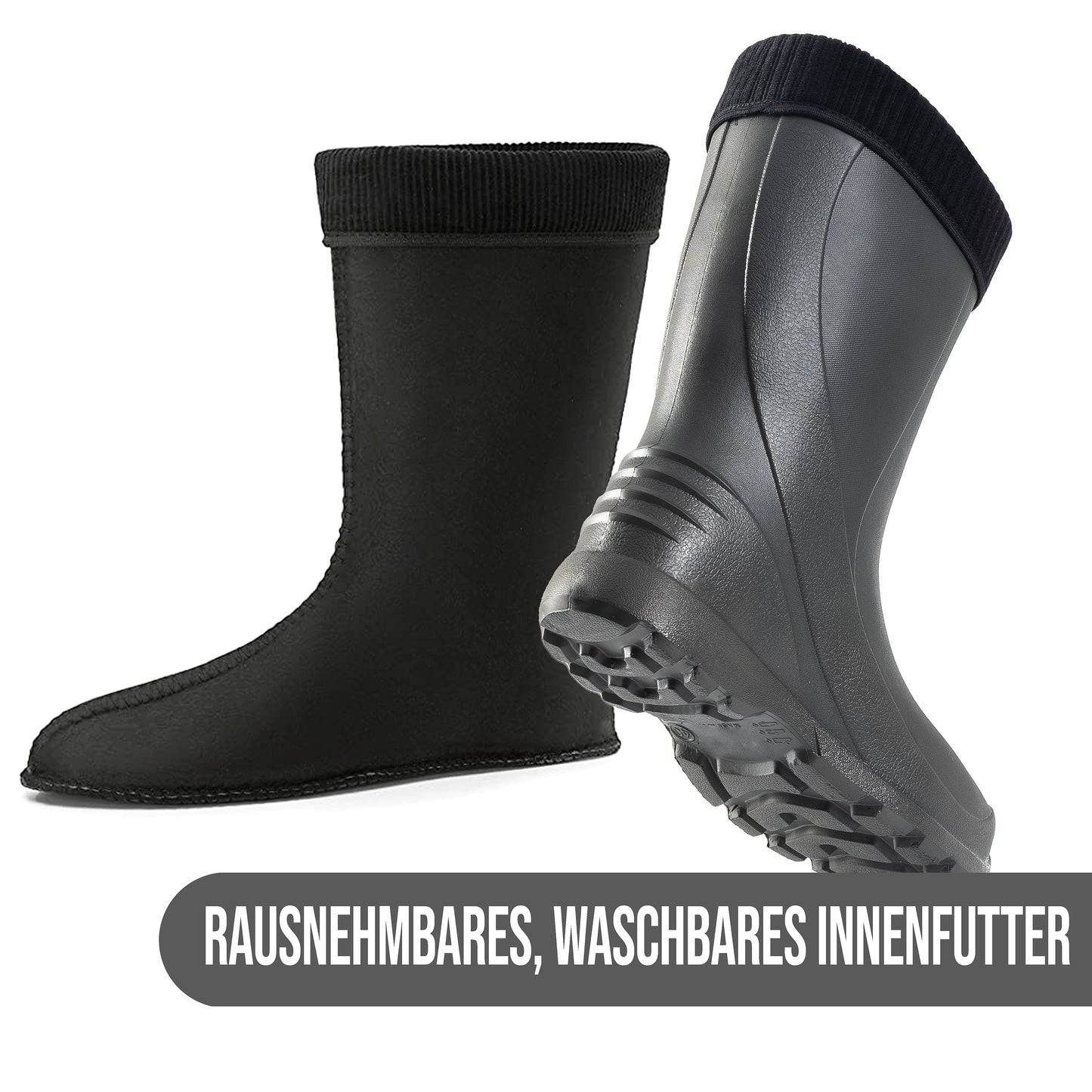 Federleichte Gummistiefel gefütterte Damen Winter Regen Thermo Stiefel Gr 36-42 - CLIMBR®