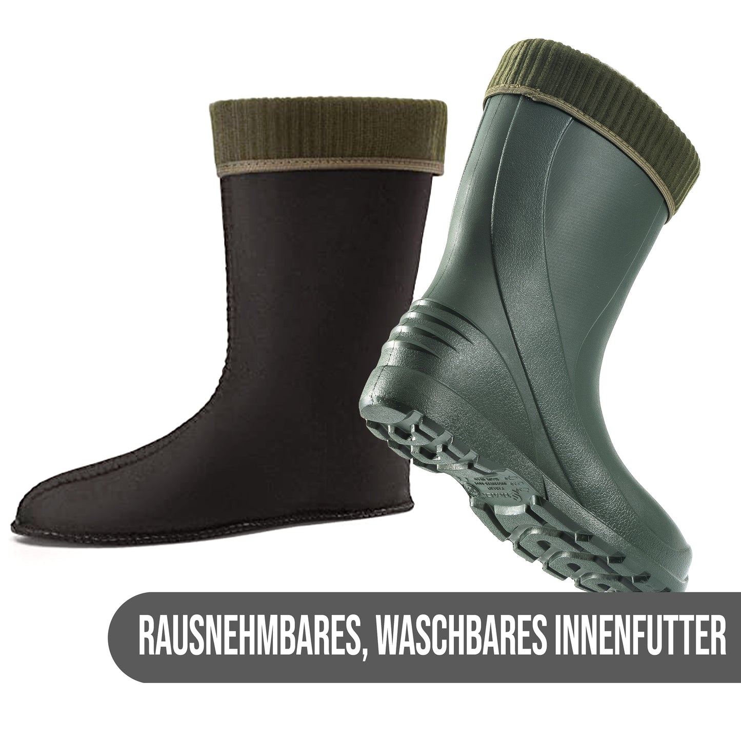 Federleichte Gummistiefel gefütterte Damen Winter Regen Thermo Stiefel Gr 36-42 - CLIMBR®