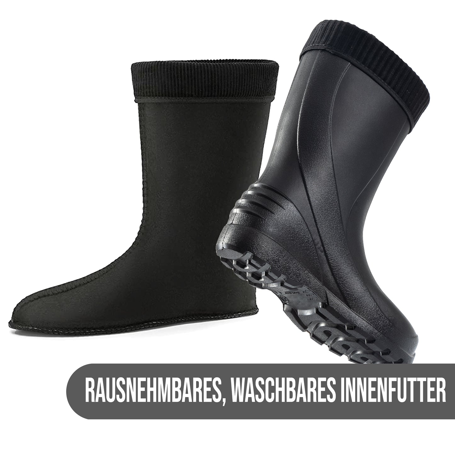 Federleichte Gummistiefel gefütterte Damen Winter Regen Thermo Stiefel Gr 36-42 - CLIMBR®