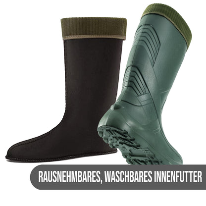 Federleichte gefütterte EVA Gummistiefel Herren 40-47 Thermo Arbeits Stiefel - CLIMBR®