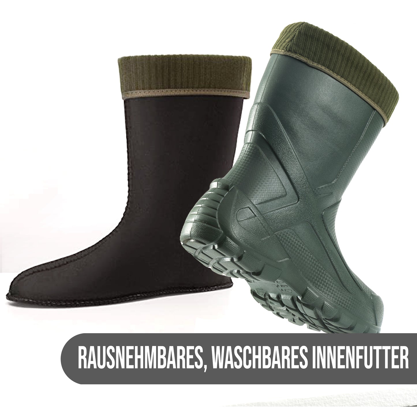 Superleichte gefütterte EVA Gummistiefel Herren Thermo Arbeitsstiefel - CLIMBR®