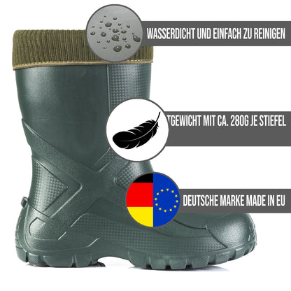 Superleichte gefütterte EVA Gummistiefel Herren Thermo Arbeitsstiefel - CLIMBR®