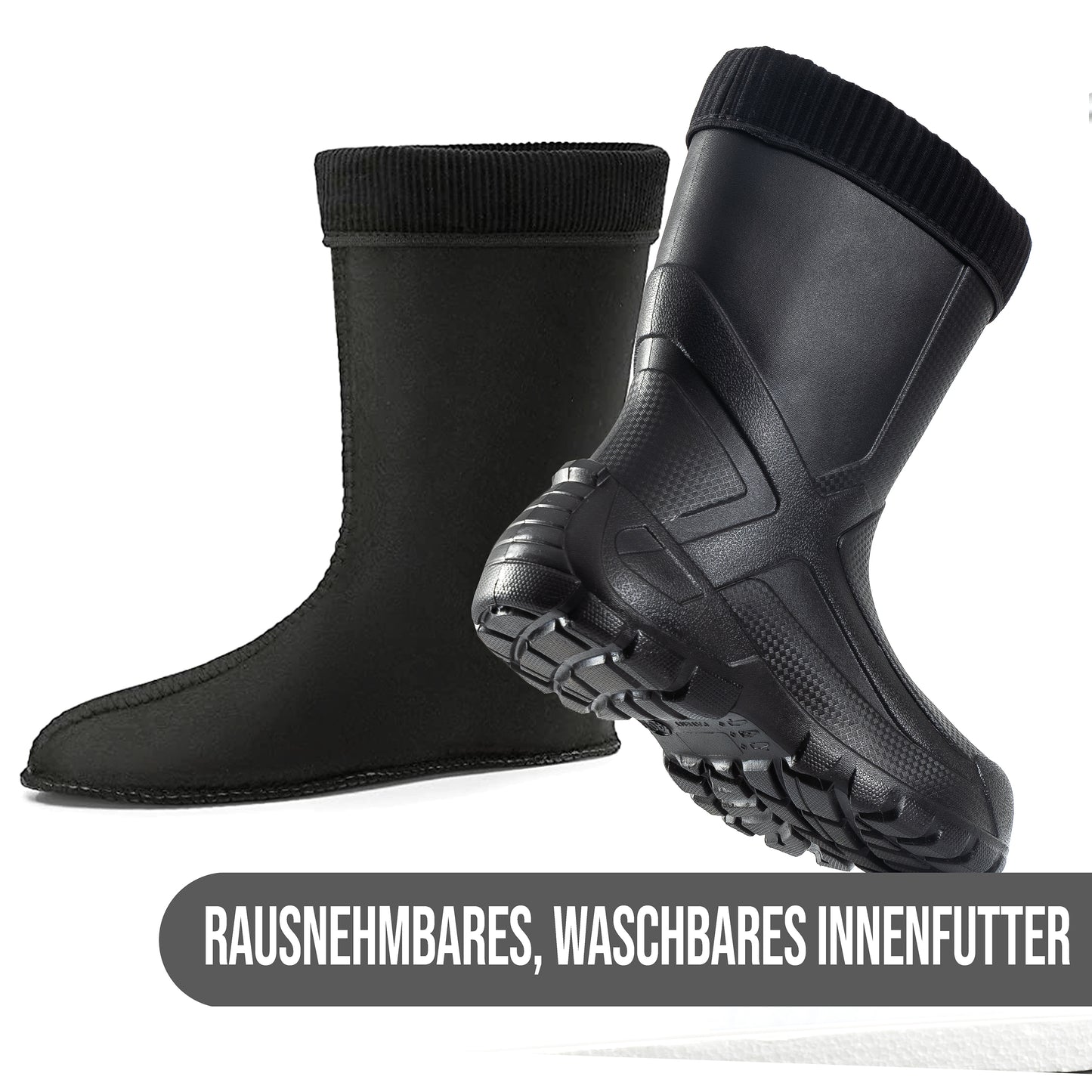Superleichte gefütterte EVA Gummistiefel Herren Thermo Arbeitsstiefel - CLIMBR®
