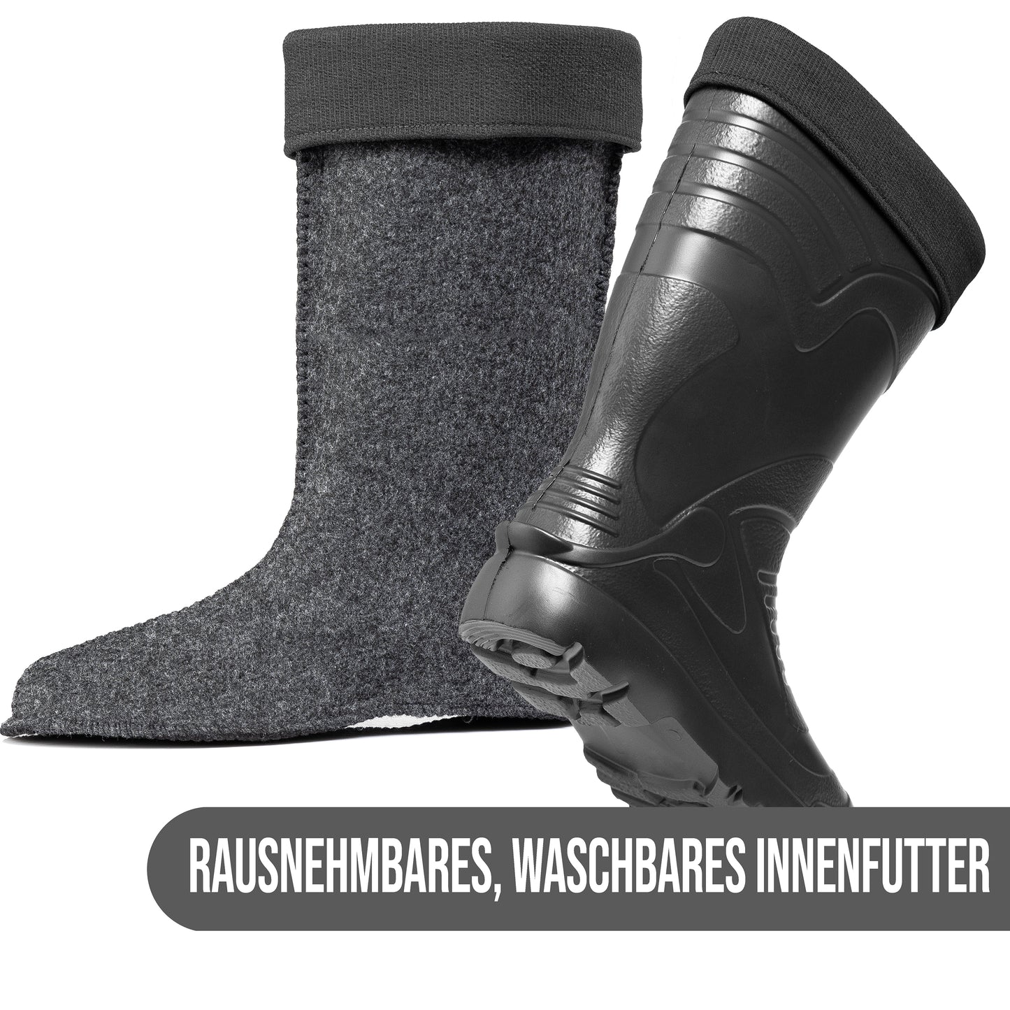 Ultraleichte gefütterte Gummistiefel Herren EVA Gr 40-49 Thermo Winter Arbeit Stiefel - CLIMBR®