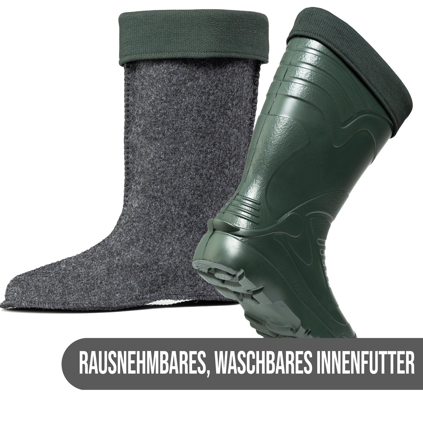 Ultraleichte gefütterte Gummistiefel Herren EVA Gr 40-49 Thermo Winter Arbeit Stiefel - CLIMBR®
