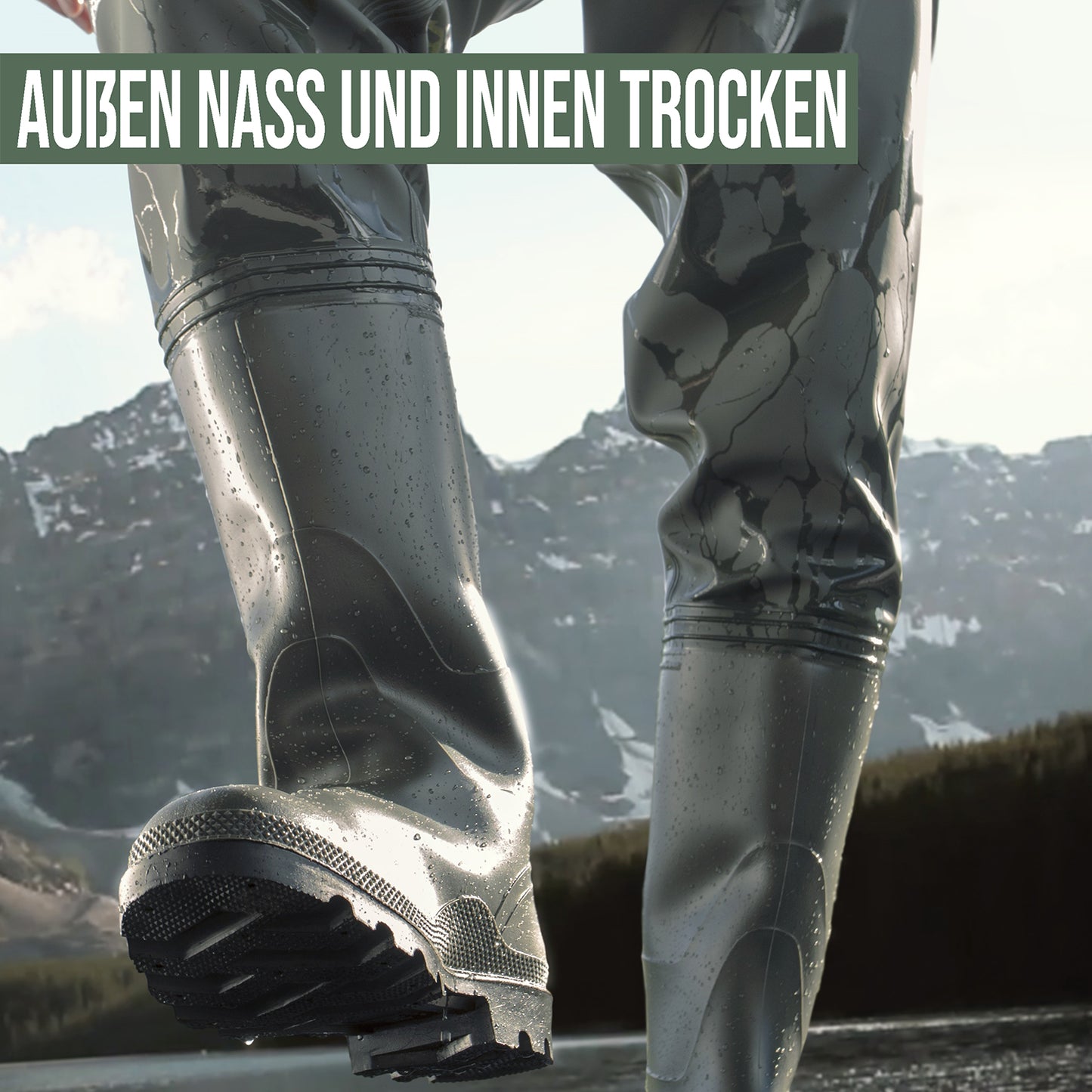 Watstiefel Herren & Damen  Anglerhose mit Stiefel Wathose Gr. 36-47 - CLIMBR